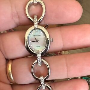 Armitron Silver Watch with Crystal Links